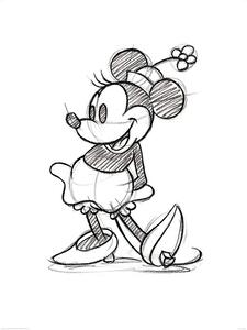 Konsttryck Minnie Mouse - Sketched - Single, (60 x 80 cm)