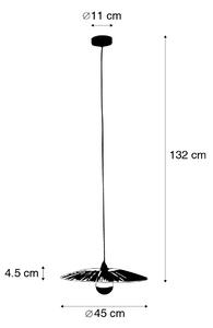 Lantlig hänglampa svart med rep 45 cm - Leia