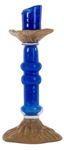 Byon - Candlestick Lara M - Ljusstake - Blue / Beige - Ø12 x H26 cm
