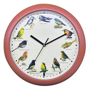 Herzberg HG-03701: Japansk klocka med fågelsång - trä