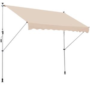 Justerbar Vikarmsmarkis Solskydd Beige 300x150 cm