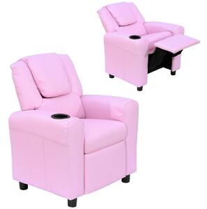 Barnsoffa Rosa med Liggfunktion och Mugghållare