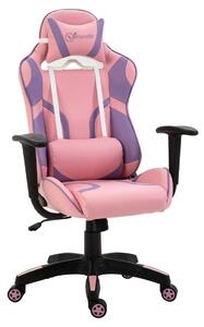 Ergonomisk Gamingstol med Massage, Rosa/Lila