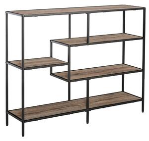 Industriell Bokhylla Svart/Ek 120x32x95 cm