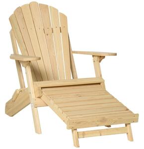 Hopfällbar Adirondack Trädgårdsstol med Fotstöd