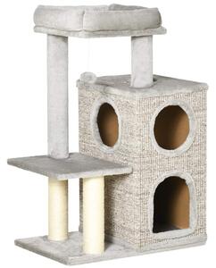 Klätterträd för Katt med Grottor och Sisal, Ljusgrå