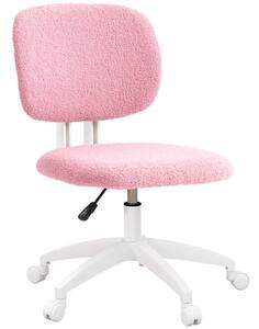 Ergonomisk Höjdjusterbar Kontorsstol Sammetsrosa