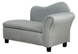 Ljusgrå Barnsoffa med Förvaring 80x40x49 cm