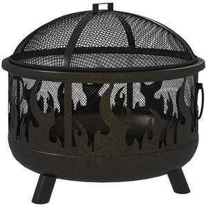 Eldkorg 2-i-1 med Gnistskydd & Grillgaller