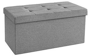 Vikbar ottomansk förvaringskista ljusgrå 76x38x38 cm
