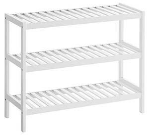 Vit 3-vånings skoställ i bambu 70x26x55 cm