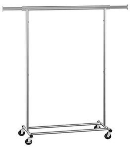 Kraftig klädställning på hjul, 90 kg, silver