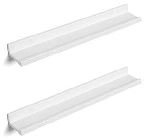 Vägghyllor högblank vit 60x10 cm set om 2
