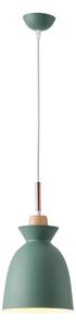 Ljuskrona med textilsladd 1xE27/15W/230V grön diameter 19,5 cm