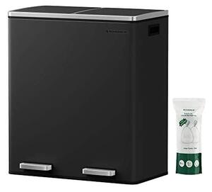 Dubbel soptunna 2x30L med mjuk stängning