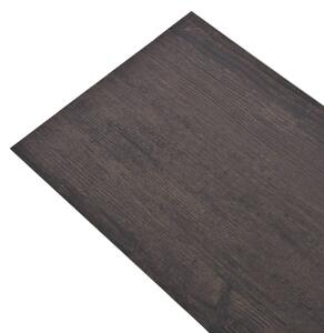 Ej självhäftande PVC-golvplankor 5,26 m² 2 mm ek mörkgrå