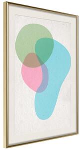 Inramad Poster / Tavla - Pastel Sets III - 40x60 Guldram