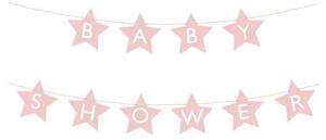 Stjärnformad Baby Shower-banderoll ljusrosa