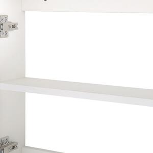 Badrumsspegel Byrå med LED Vit 60 x 60 cm Modern Beliani