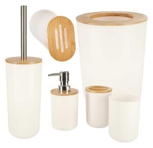 Elegant Badrumsset 6 delar - Vit Borstdispenser