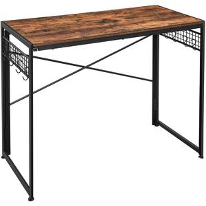 Loftstil Skrivbord i Mörk Ek med Metallkrokar