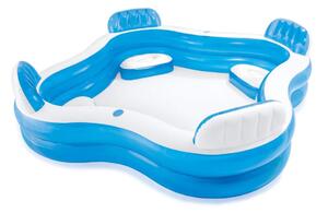 Stor Uppblåsbar Pool med Säten och Dryckeshållare