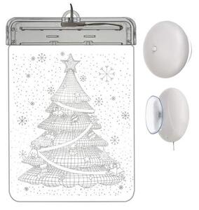 Dubbelsidig LED Julgran i Glas - Batteridriven Dekor