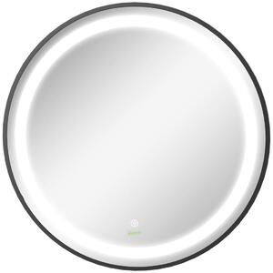 Rund LED-badrumsspegel Ø60cm, svart, IP44
