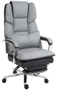 Ergonomisk kontorsstol 180 kg ljusgrå konstläder