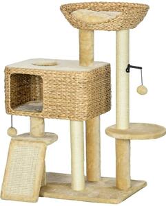Kattskrapstolpe 98 cm med lekboll, beige