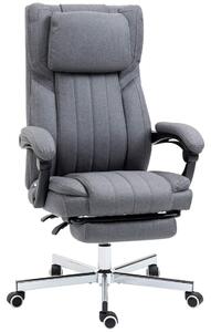 Ergonomisk kontorsstol med massage, grå linnelook