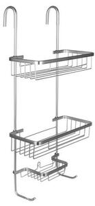 Väggmonterad duschhylla i silverfinish