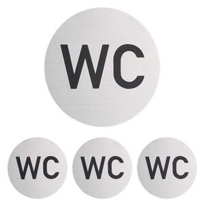 Set med 4 självhäftande WC-skyltar