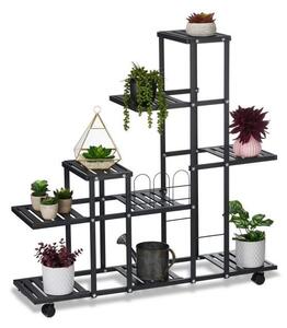 Svart blomställ med hjul