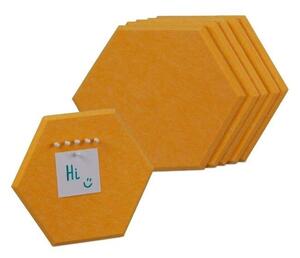 Gula hexagoner för stiftbräda med filt - 6 st