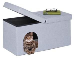 Kattgömma i grått med lock