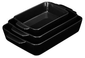 Ugnsform keramik set om 3 svart