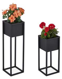 Blomställ i metall - 2 st i svart