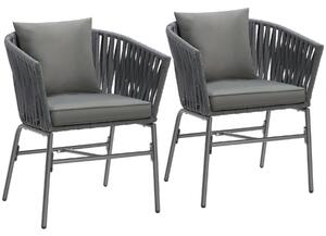 TecTake GmbH 405831 set med trädgårdsstolar valeiras i repdesign, inklusive tjocka dynor - uppsättning av 2