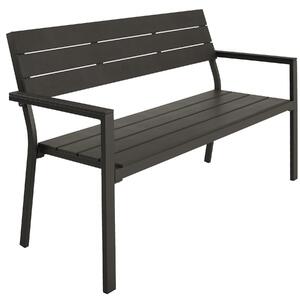 TecTake GmbH 403546 trädgårdsbänk line 2-sits med aluminiumram 128x59x88cm - mörkgrå