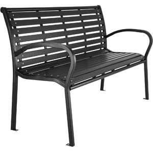 TecTake GmbH 403213 trädgårdsbänk pino 3-sits 126x62x81,5cm - svart