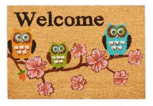 Dörrmatta kokosfiber "Welcome" ugglor