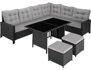 TecTake GmbH 404252 loungeset barletta i konstrotting - svart