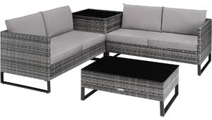 TecTake GmbH 404301 loungeset i konstrotting ostuni - grå