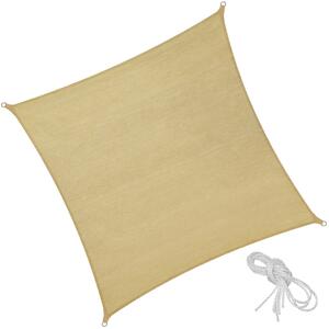TecTake GmbH 402605 solsegel i polyeten kvadratiskt, beige - 3 x 3 m