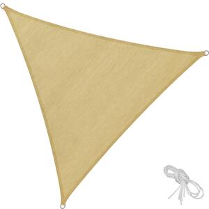 TecTake GmbH 402603 solsegel i polyeten trekantigt, beige - 4 x 4 x 4 m