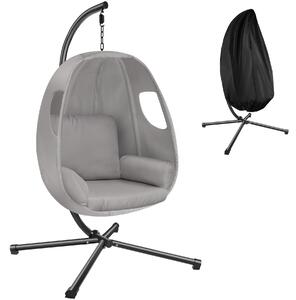 TecTake GmbH 405067 hängstol anika med stativ och dyna, 160 kg - ljusgrå