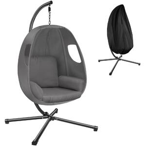 TecTake GmbH 405066 hängstol anika med stativ och dyna, 160 kg - antracit