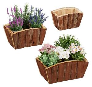 Blomlåda Trä Uppsättning med 3