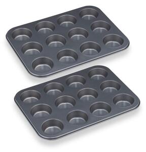 Uppsättning med 12 muffinsformar i en uppsättning med 2
